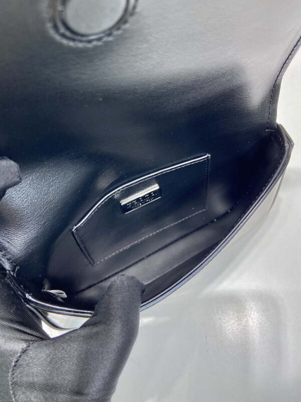 Replica Prada 2VD061 Black Brushed Leather Mini-bag With Shoulder Strap Brown 7