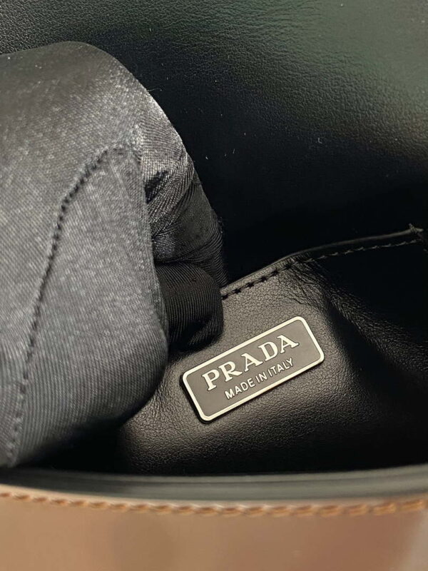 Replica Prada 2VD061 Black Brushed Leather Mini-bag With Shoulder Strap Brown 8