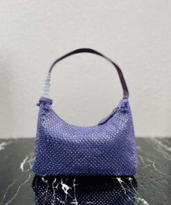 Replica Prada 1NE515 Satin mini-bag with artificial crystals Purple Replica Prada 1NE515 Satin mini-bag with artificial crystals Purple
