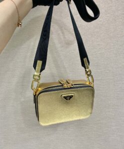 Replica Prada 2VH070 Saffiano Gold leather Prada Brique bag Replica Prada 2VH070 Saffiano Gold leather Prada Brique bag
