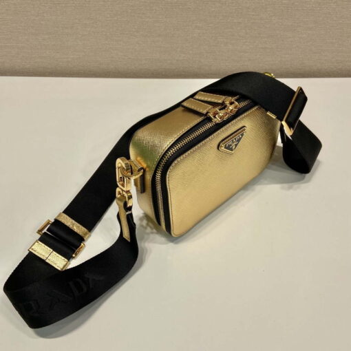 Replica Prada 2VH070 Saffiano Gold leather Prada Brique bag 2