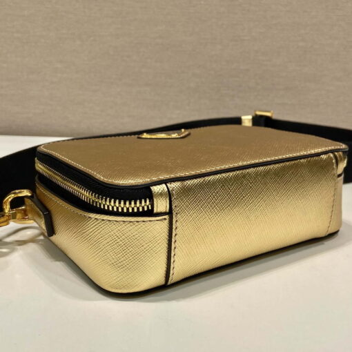 Replica Prada 2VH070 Saffiano Gold leather Prada Brique bag 4