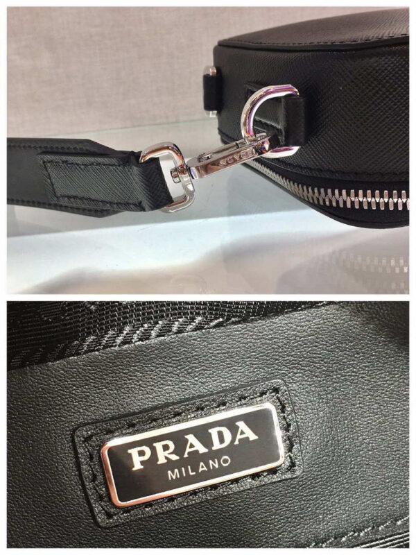 Replica Prada 2VH070 Saffiano Black leather Prada Brique bag 7