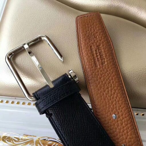 Replica Hermes Lennox 40 MM Belt In Black Epsom Leather 4