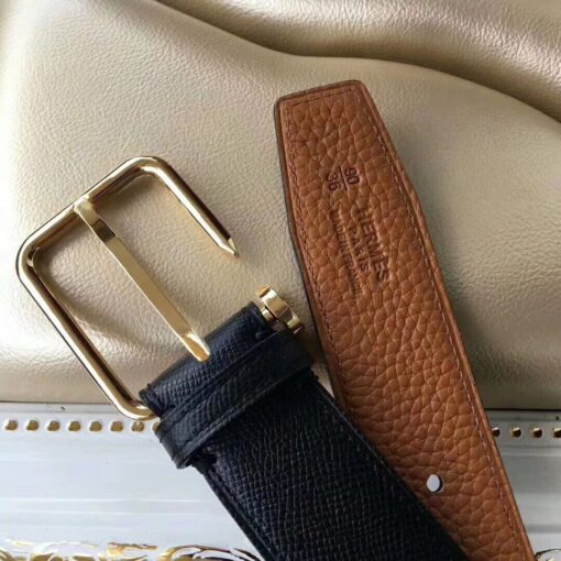 Replica Hermes Lennox 40 MM Belt In Black Epsom Leather 5
