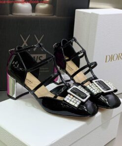 Replica Dior Women’s Shoes La Parisienne Dior Ballerina Flat KDB737PMI Black