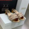 Replica Dior Women’s Shoes Dway Heeled Slide Metallic Thread Strass KCQ244LCS Pink 10