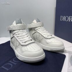 Replica Dior 3SH132 B27 High Top Sneaker White Calfskin With Oblique Jacquard 2