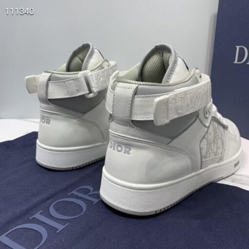 Replica Dior 3SH132 B27 High Top Sneaker White Calfskin With Oblique Jacquard 4