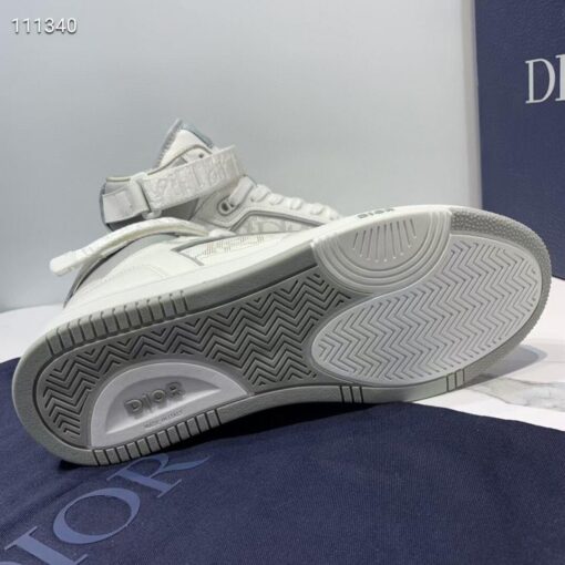 Replica Dior 3SH132 B27 High Top Sneaker White Calfskin With Oblique Jacquard 5