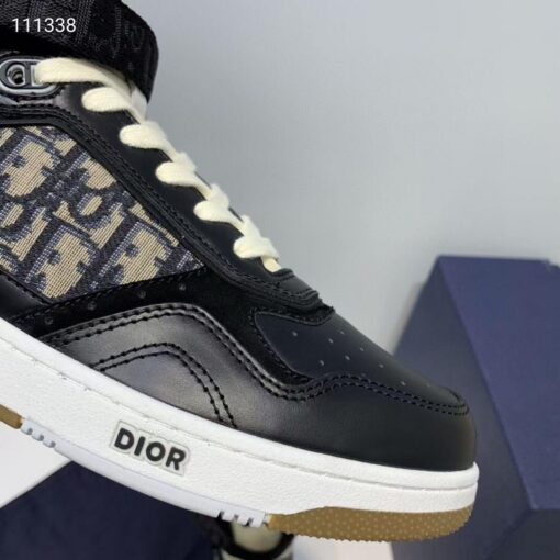 Replica Dior 3SH132 B27 High Top Sneaker Black Calfskin With Oblique Jacquard 6