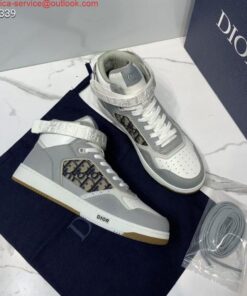 Replica Dior 3SH132 B27 High Top Sneaker Beige Calfskin With Oblique Jacquard 2