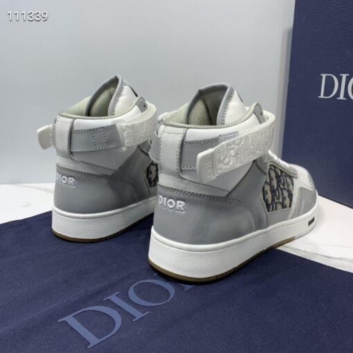 Replica Dior 3SH132 B27 High Top Sneaker Beige Calfskin With Oblique Jacquard 4
