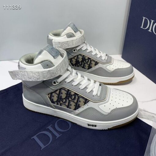 Replica Dior 3SH132 B27 High Top Sneaker Beige Calfskin With Oblique Jacquard 6