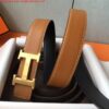 Replica Hermes H Belt Buckle & Black Epsom 32 MM Strap 4