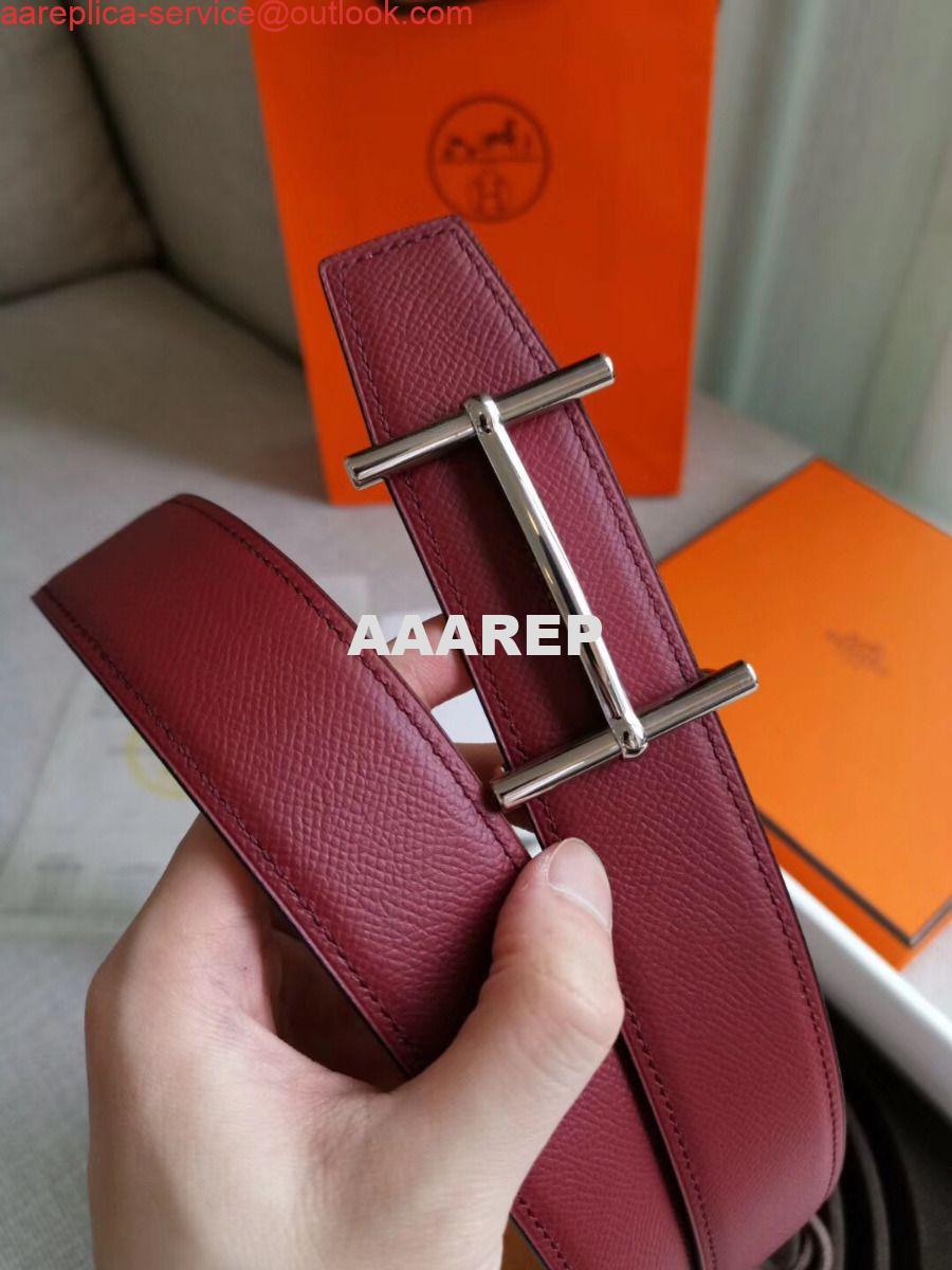Replica Hermes H d'Ancre Reversible Belt In Gold/Red Epsom Leather 3 Replica Hermes H d'Ancre Reversible Belt In Gold/Red Epsom Leather 3
