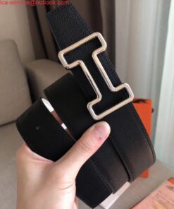 Replica Hermes Tonight 38MM Reversible Belt In Black/White Epsom Leather