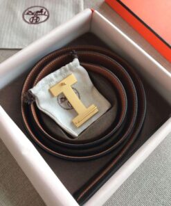 Replica Hermes Quizz 32mm Reversible Belt In Brown Clemence Leather 2