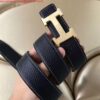 Replica Hermes H Belt Buckle & Chocolate Clemence 32 MM Strap 10