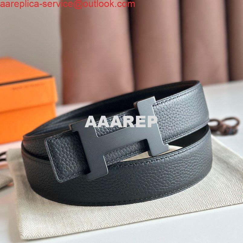 Replica Hermes Constance Reversible Belt 38MM in Clemence Leather with Black Buckle Replica Hermes Constance Reversible Belt 38MM in Clemence Leather with Black Buckle