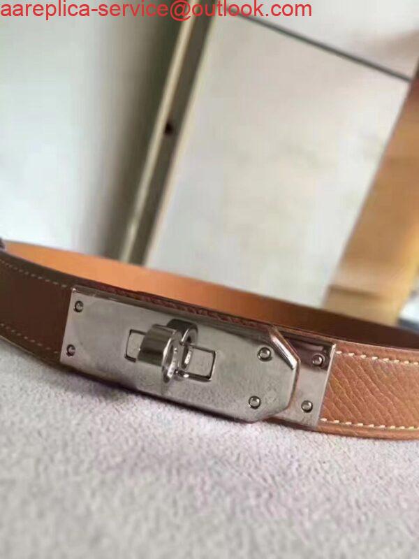 Replica Hermes Kelly 18 Belt In Gold Epsom Leather 2