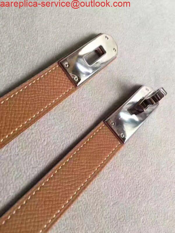 Replica Hermes Kelly 18 Belt In Gold Epsom Leather 4