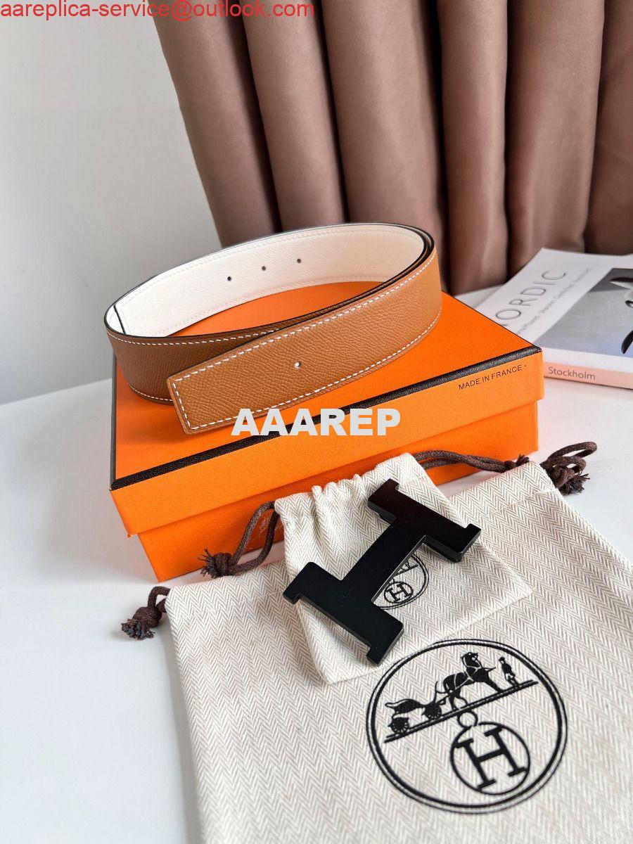 Replica Hermes Constance Reversible Belt 38MM in Epsom Leather with Black Buckle 3 Replica Hermes Constance Reversible Belt 38MM in Epsom Leather with Black Buckle 3