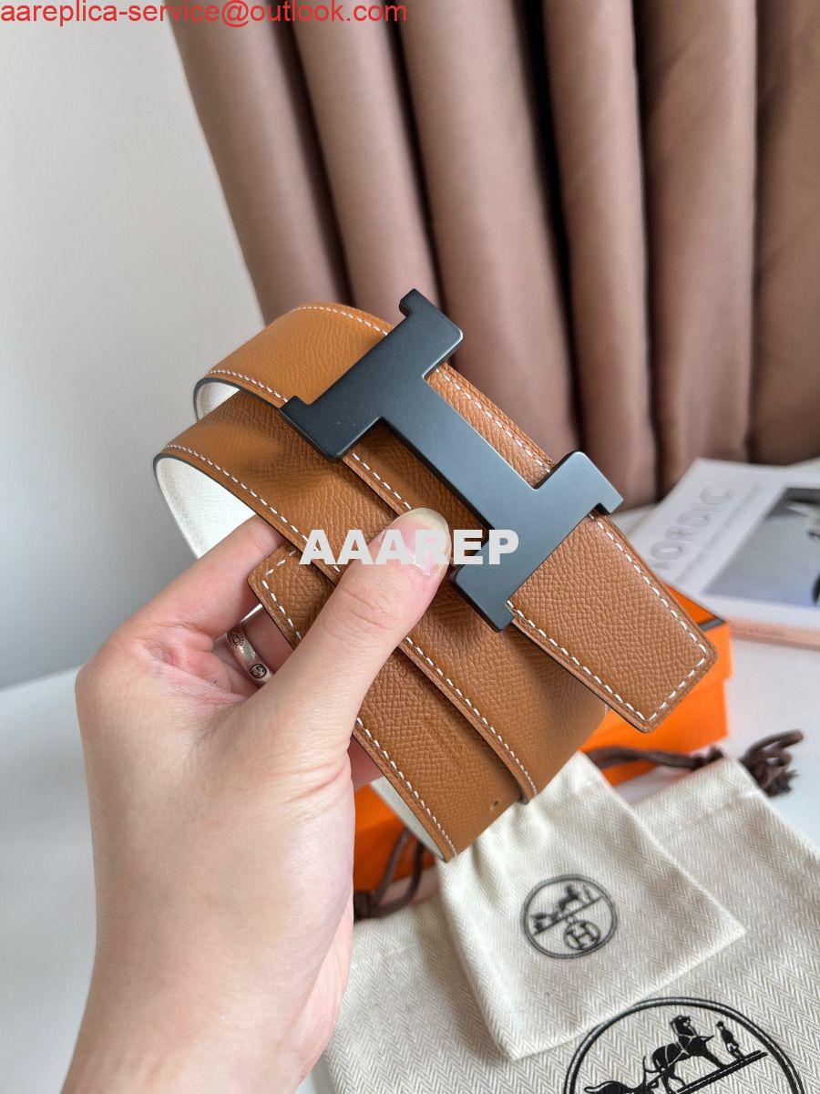 Replica Hermes Constance Reversible Belt 38MM in Epsom Leather with Black Buckle 4 Replica Hermes Constance Reversible Belt 38MM in Epsom Leather with Black Buckle 4