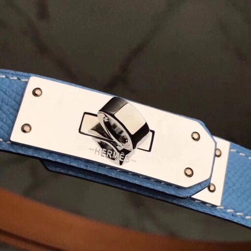 Replica Hermes Kelly 18 Belt In Blue Epsom Leather 2