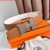 Replica Hermes Constance Reversible Belt 38MM in Epsom Leather with Black Buckle 7