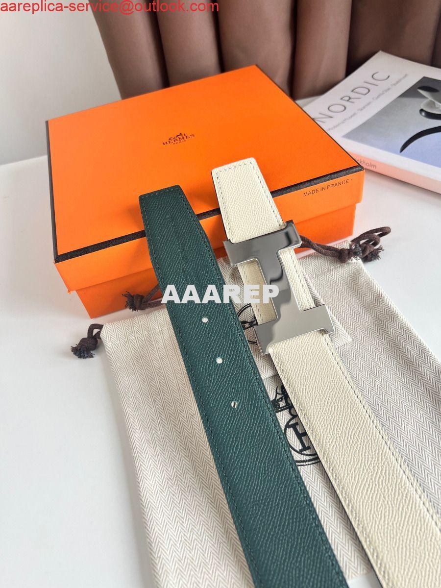 Replica Hermes Constance Reversible Belt 38MM in Green and Craie Epsom Calfskin 6 Replica Hermes Constance Reversible Belt 38MM in Green and Craie Epsom Calfskin 6