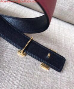 Replica Hermes Mini Constance 24mm Reversible Belt Black/Ruby 2