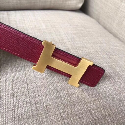 Replica Hermes Mini Constance 24mm Reversible Belt Black/Ruby 4