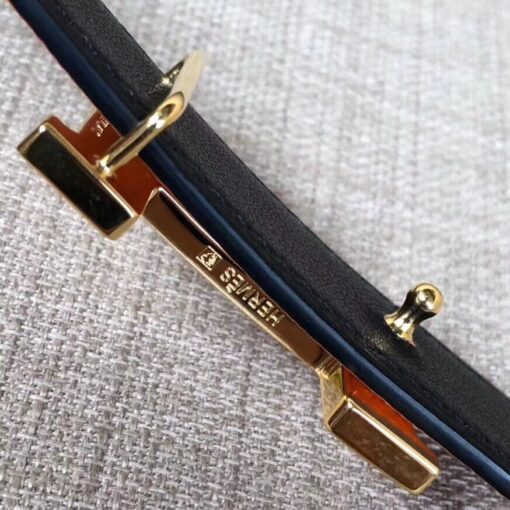 Replica Hermes Mini Constance 24mm Reversible Belt Black/Ruby 5