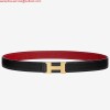 Replica Hermes Mini Constance 24mm Reversible Belt Black/Red