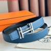 Replica Hermes H Reversible 32MM Belt with Matte Buckle in Grey Clemence Leather 7