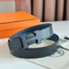 Replica Hermes H Reversible 32MM Belt with Matte Buckle in Blue Clemence Leather