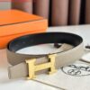 Replica Hermes H Reversible Belt 32MM in Grey Clemence Leather 7
