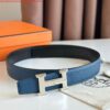 Replica Hermes H Reversible Belt 32MM in Chocolate Clemence Leather 7