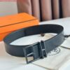 Replica Hermes H Reversible Belt 32MM in Blue Clemence Leather 7