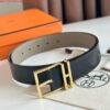 Replica Hermes Romain 35MM Belt in Gold Clemence Leather 8