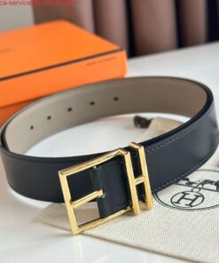 Replica Hermes Nathan 40MM Belt in Grey Clemence Leather