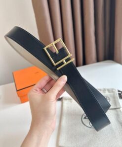 Replica Hermes Nathan 40MM Belt in Grey Clemence Leather 2