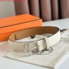 Replica Hermes H Reversible 38MM Belt with matte Buckle in White and Gold Epsom Leather 8
