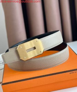 Replica Hermes Neo Reversible Belt 32MM in Trench Clemence Leather