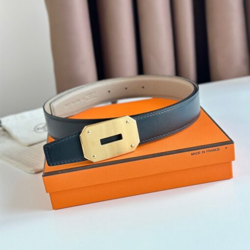 Replica Hermes Neo Reversible Belt 32MM in Trench Clemence Leather 3