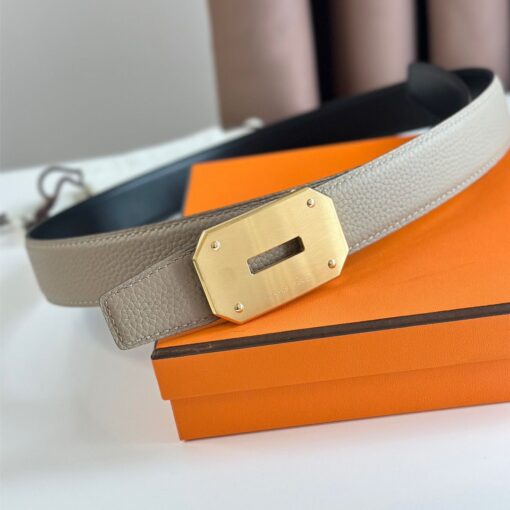 Replica Hermes Neo Reversible Belt 32MM in Trench Clemence Leather 6