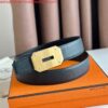 Replica Hermes Neo Reversible Belt 32MM in Chocolate Clemence Leather 9