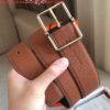 Replica Hermes Royal 38MM Reversible Belt In Cafe Clemence Leather 6