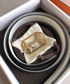 Replica Hermes Pad Reversible Belt In Black/White Epsom Leather 2